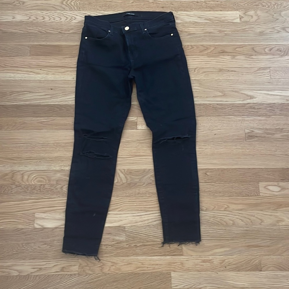 J Brand Distressed Blue Mercury Cropped Skinny Jeans Size 29